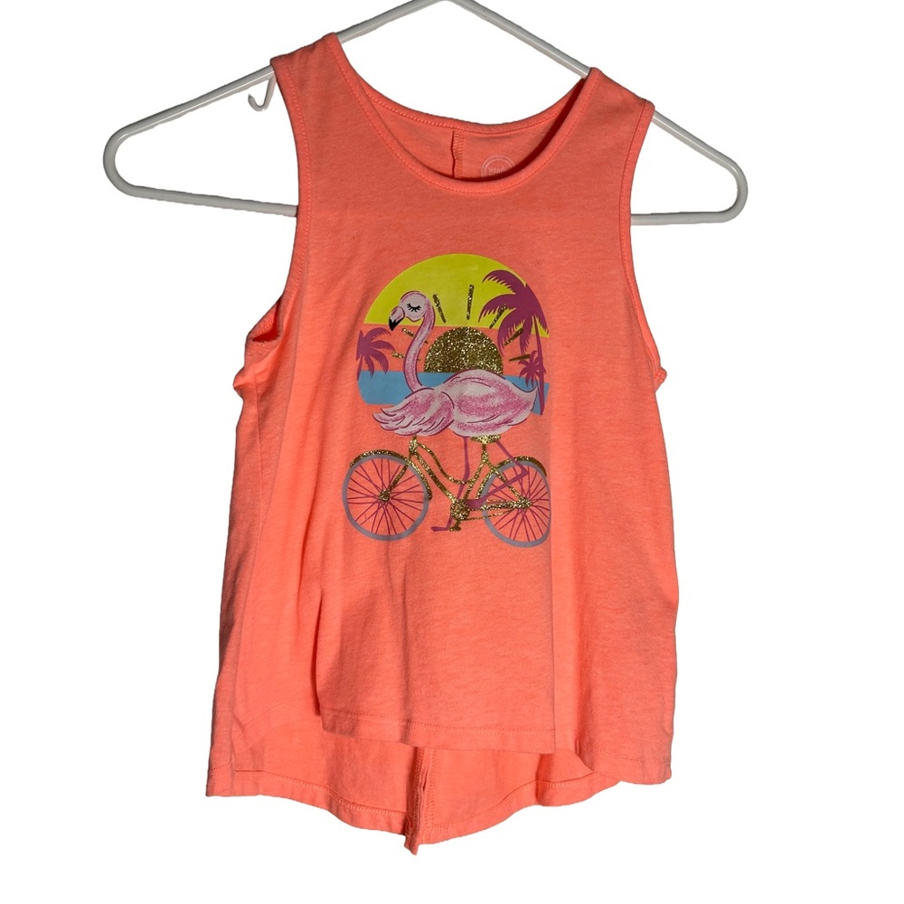 Wonder Nation‎ Flamingo Graphic Kids Tank Top - Coral